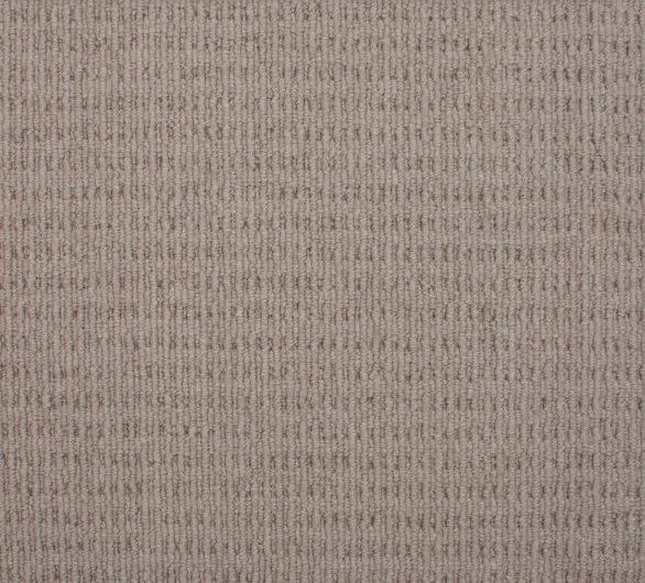 Soft beige carpet with subtle striped texture, ideal for residential and commercial flooring solutions.