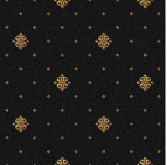 Athenia - Motif Black Luxurious black and gold geometric patterned carpet for upscale interior design, flooring solutions.
