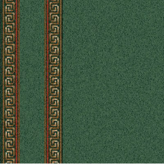 Athenia - Runner Green Luxurious green carpet with intricate border design ideal for upscale commercial interiors.