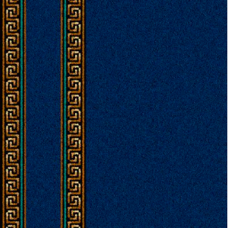 Athenia - Runner Royal Blue Elegant navy blue carpet with gold decorative border design.