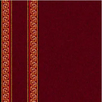 Athenia - Runner Wine Luxurious red carpet with Greek key border pattern, ideal for upscale interior decor.