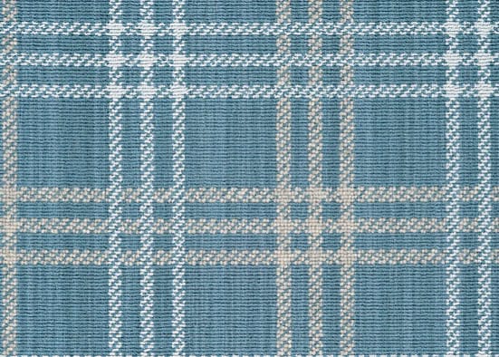 Blue plaid carpet with textured pattern, ideal for residential or commercial flooring.