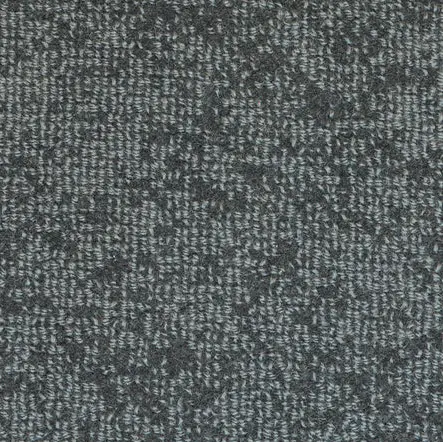 Gray textured carpet with durable fibers for residential and commercial spaces.