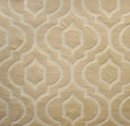 Elegant beige geometric carpet pattern for stylish residential flooring design.