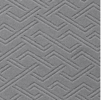 Luxurious gray patterned carpet with textured geometric design for high-end flooring.