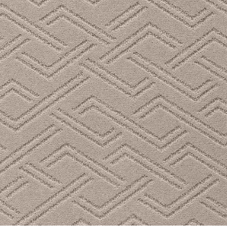 Luxurious beige textured carpet with geometric pattern for stylish flooring options.