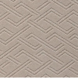 Luxurious beige textured carpet with geometric pattern for stylish flooring options.