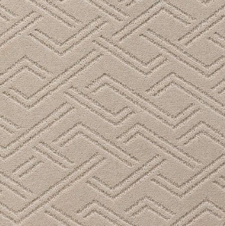 Intricate beige textured carpet with geometric pattern for modern flooring design.