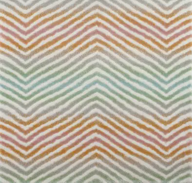 Colorful zigzag patterned area rug with vibrant, modern design for living room or bedroom decor.