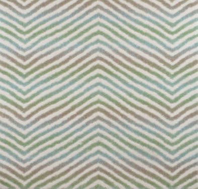 Colorful chevron-patterned vinyl flooring in a modern interior.