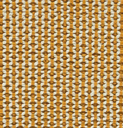 Bright yellow and white woven rug with textured pattern for home decor and interior styling.