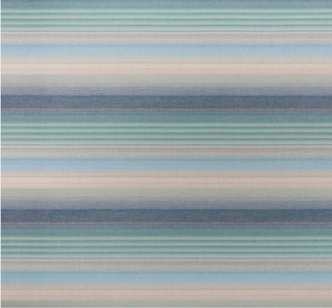 Colorful striped carpet with blue, beige, and gray tones, ideal for modern interior flooring.