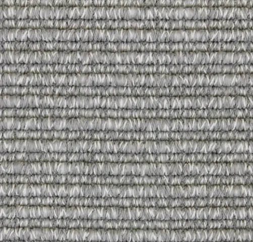Soft gray textured carpet with woven pattern, ideal for commercial and residential flooring.