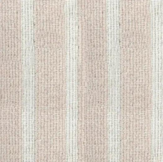 Soft beige striped carpet with textured design, ideal for modern home flooring.