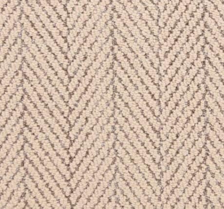 Machine Tufted Carpet with Chevron Pattern in Neutral Tones.