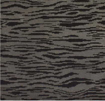 Dark wood-textured carpet with black and gray streaks, ideal for modern flooring designs.