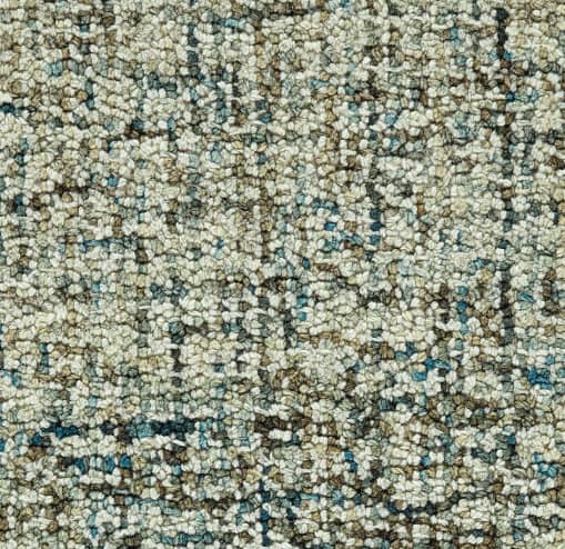 Vibrant textured carpet with beige, blue, and brown tones for stylish interior flooring.