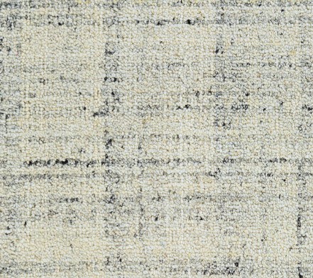 Luxurious textured beige area rug with subtle dark accents for elegant home decor.