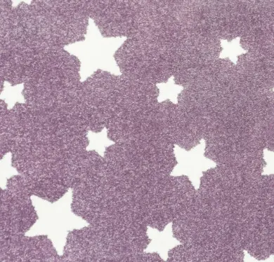 Sparkly purple flooring with white star patterns, ideal for creative interior design, home decor, and custom flooring solutions.