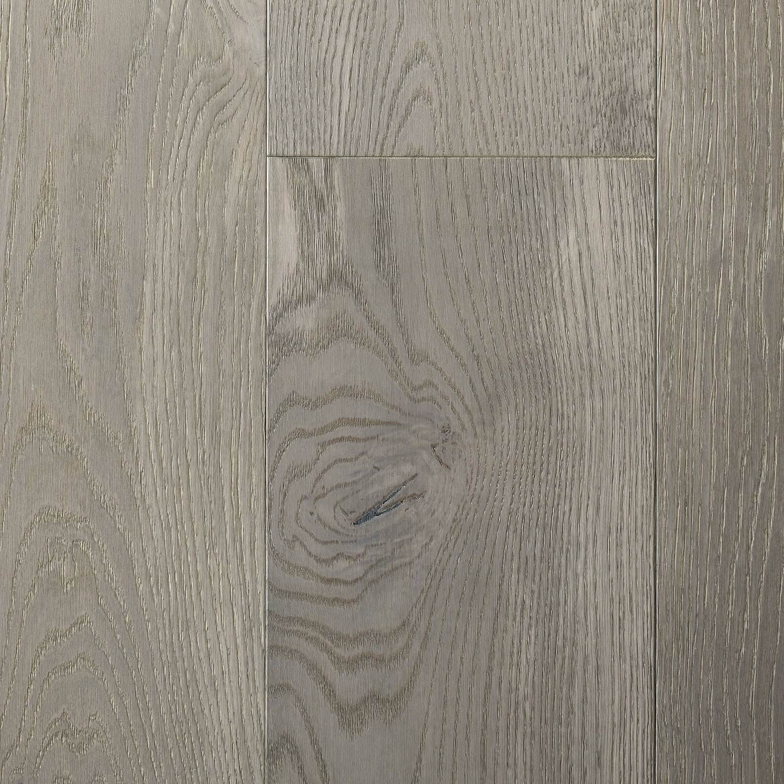 Smooth gray wood plank flooring with natural grain detail.