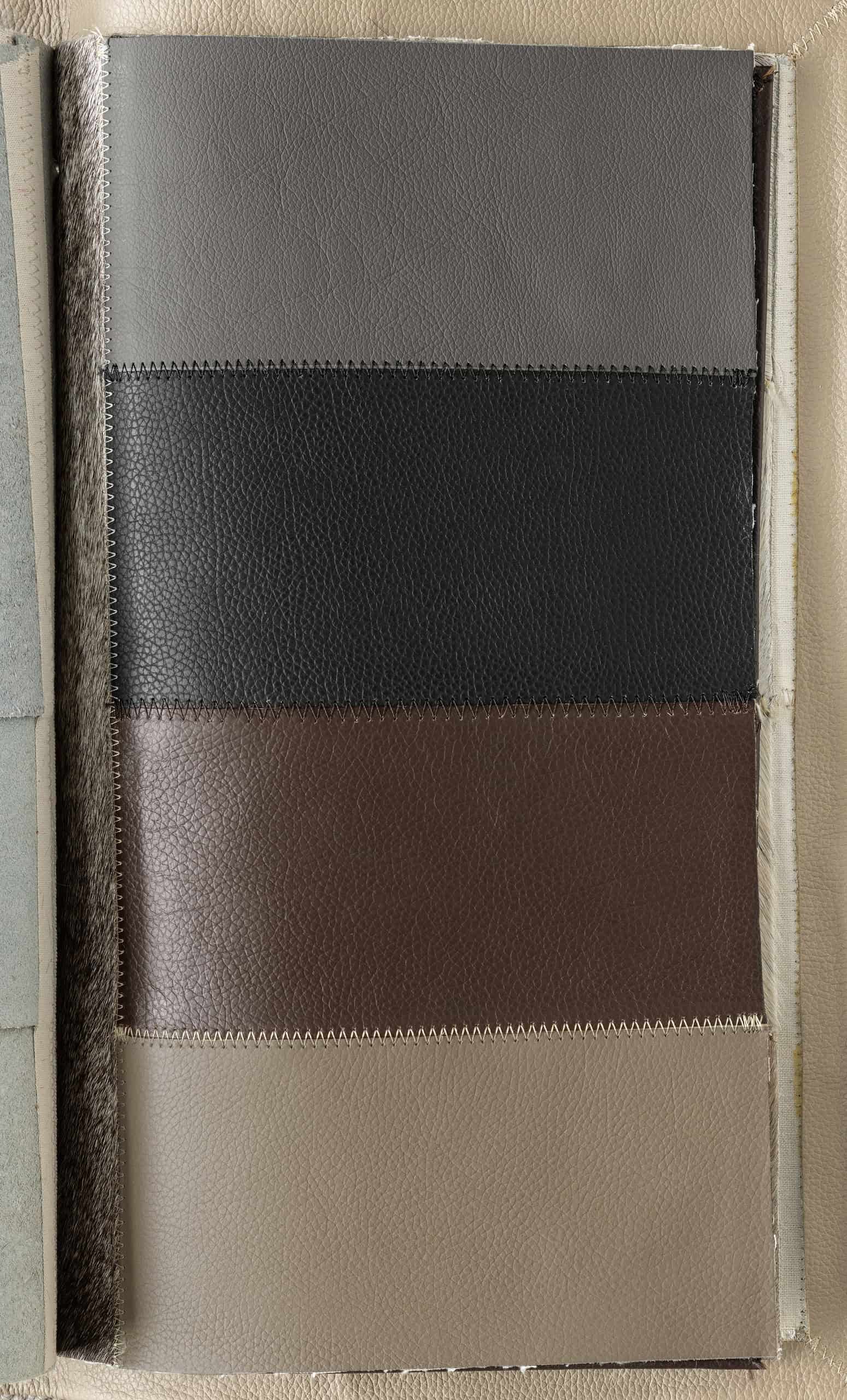 Leather flooring and rug sample swatches