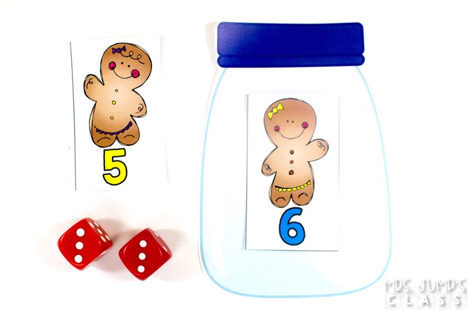 Gingerbread Fun Classroom activities for kindergarten with a free file. Math, literacy, crafts, and more! Kindergarten holiday play ideas too!