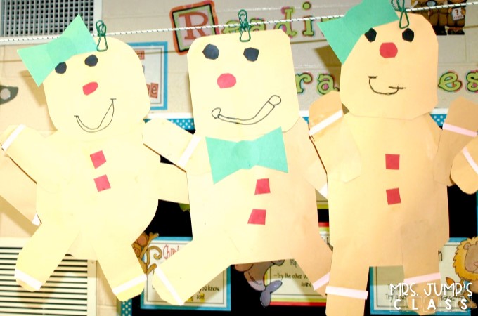 Gingerbread Fun Classroom activities for kindergarten with a free file. Math, literacy, crafts, and more! Kindergarten holiday play ideas too!