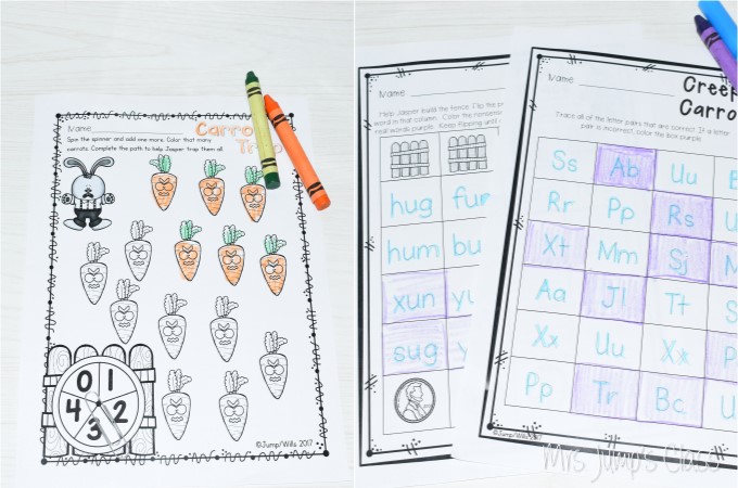 Creepy Carrots Read Aloud Lessons for kindergarten and first grade. Students will work on cause and effect, connection, and opinions. STEM and center Activities too!