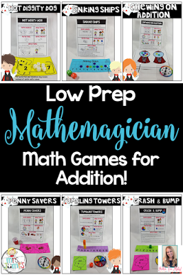Number sense addition games for kindergarten and first grade.