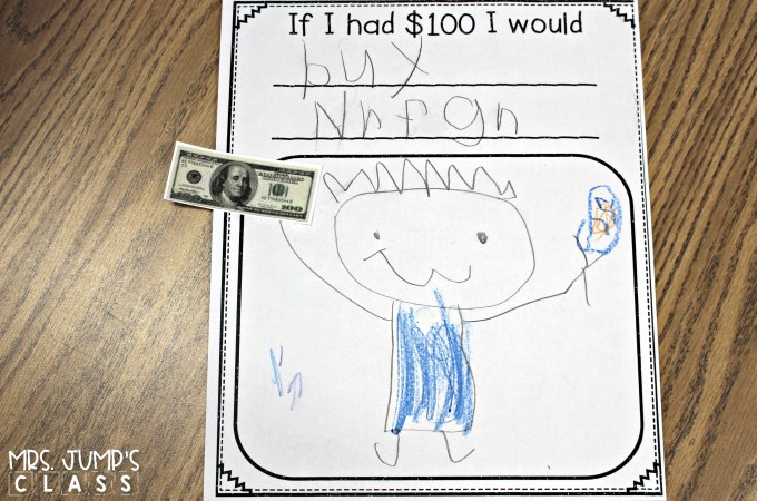100th Day of School Activities for kindergarten and first grade. Such a fun celebration! See how we celebrate with math centers, reading, writing, and a fun craft!