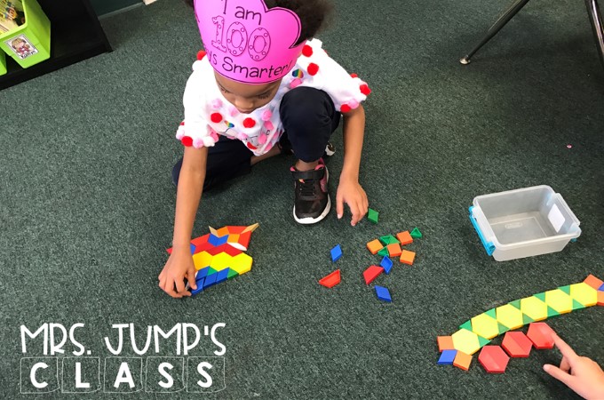 100th Day of School Activities for kindergarten and first grade. Such a fun celebration! See how we celebrate with math centers, reading, writing, and a fun craft!
