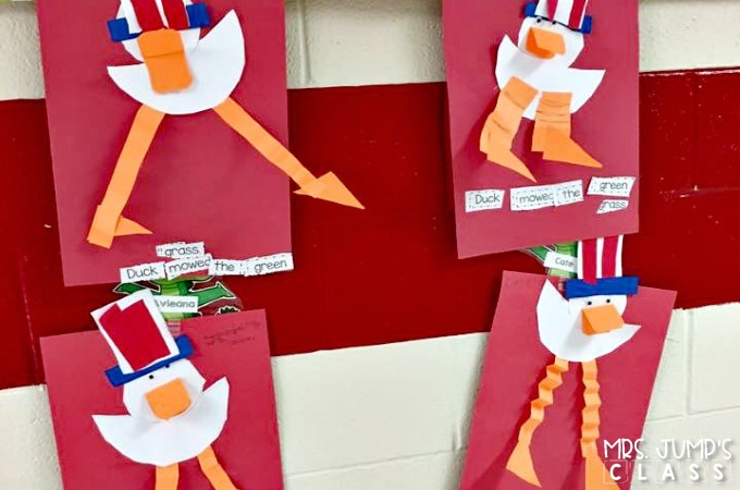 Duck for President reading lessons for kindergarten and 1st grade! This is a great book for President's Day. Reading comprehension, responding to literature, and a fun craft!
