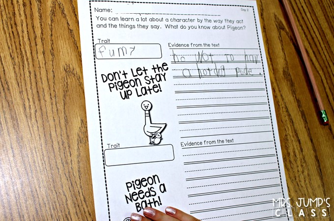 Pigeon books lesson ideas. Fun reading lesson ideas for kindergarten and first grade. Reading comprehension, responding to literature, and word work!