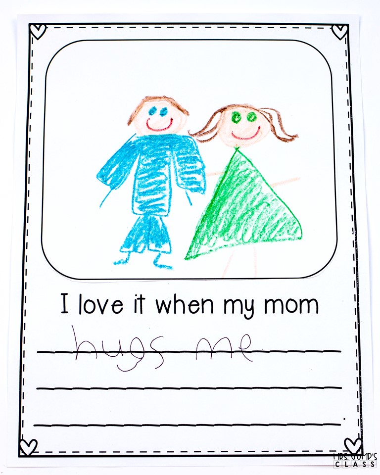 Mother's Day Book Gift and Keepsake from Kindergarten or 1st Grade FREE Sample! Easy classroom project for your kids to make!