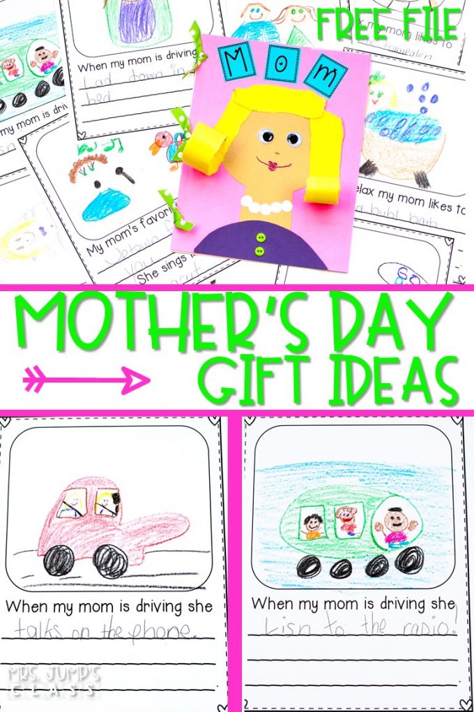 Mother's Day Book Gift and Keepsake from Kindergarten or 1st Grade FREE Sample! Easy classroom project for your kids to make!