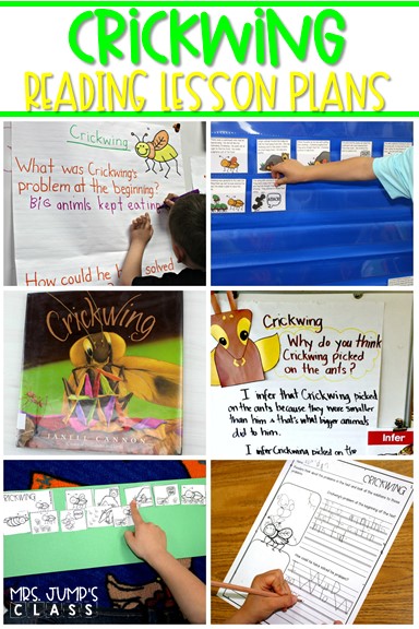 Crickwing reading lesson plans for K-2! 5-day plan with engaging lessons to teach reading comprehension skills using this fun read aloud.