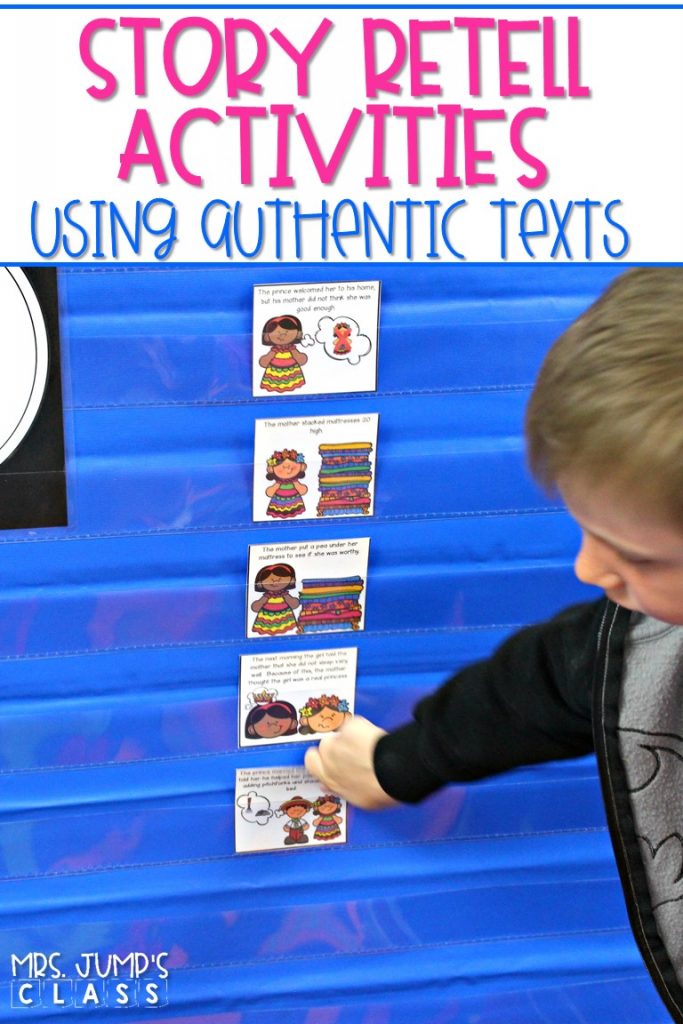 Story retell activities to practice and improve reading comprehension skills and strategies. Story retell cards for whole group and individual practice. #storyretellactivities #readingcomprehension #engagingreaders