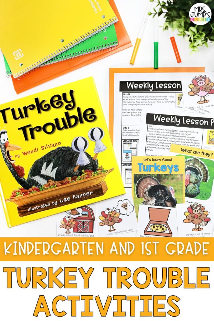 Kindergarten and first grade Turkey Trouble activities