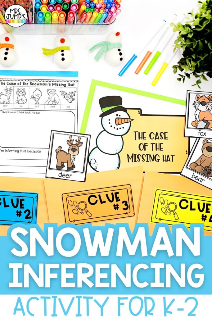 Snowman inferencing activity for K-2