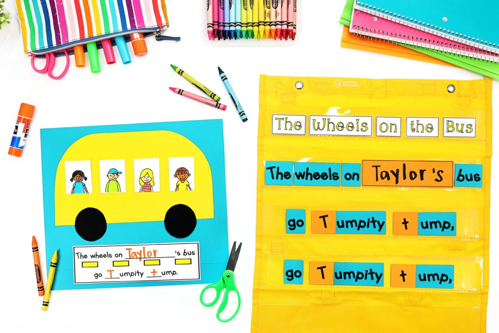 Wheels on the Bus craft and pocket chart