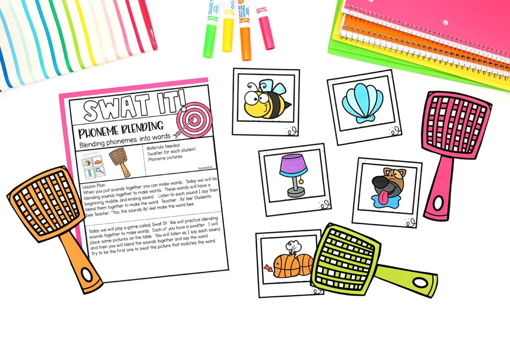 Fly swatter phoneme blending activity