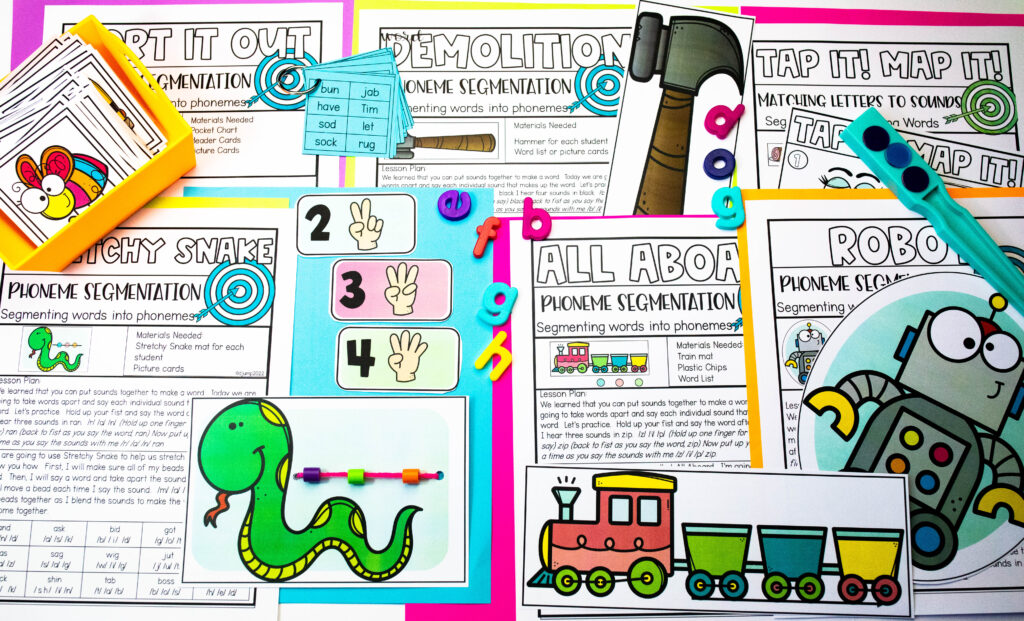 A variety of phoneme segmentation activities