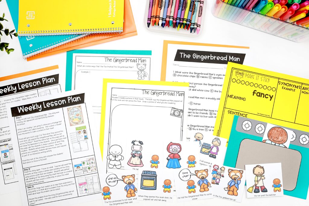A variety of printable Gingerbread Man activities included in the printable resource