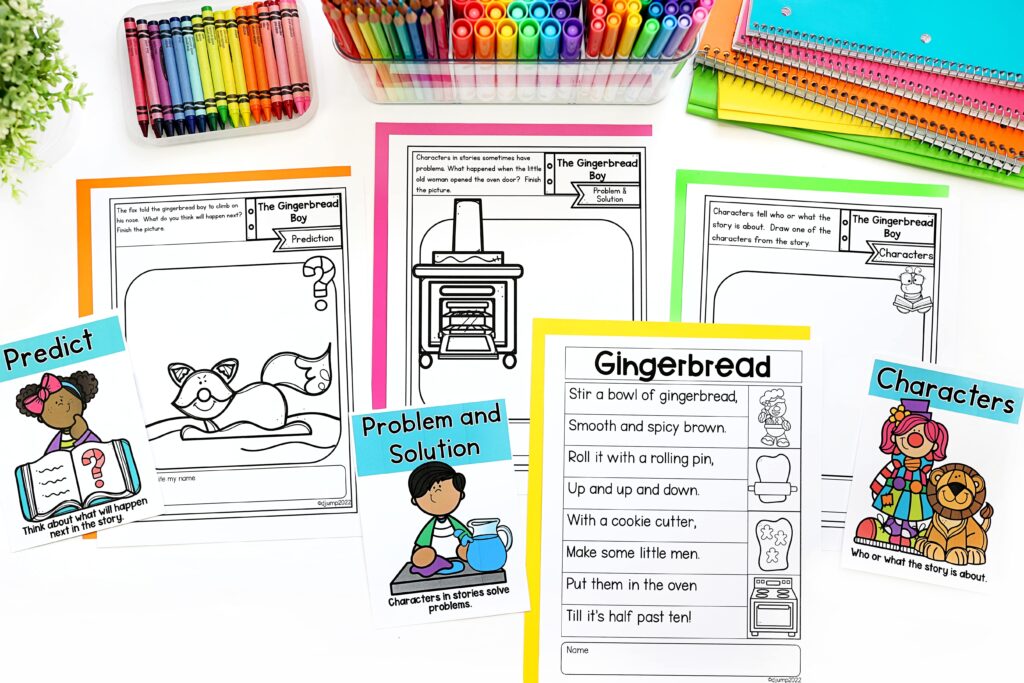 A variety of printable activities to go along with The Gingerbread Boy read aloud