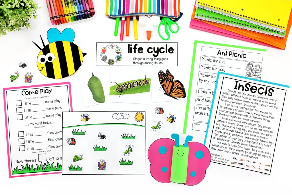 A variety of insect activities for preschool