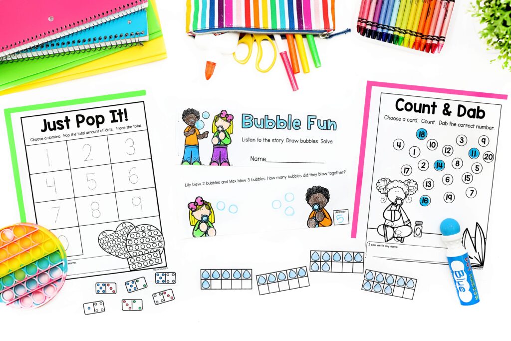 Bubble themed math centers