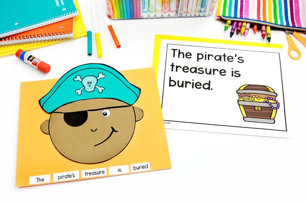 A pirate craft and sentence activity