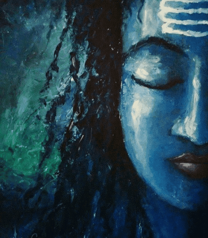Hand painted Shiva canvas wall Art