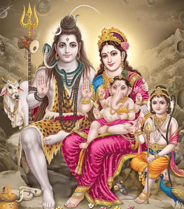 Lord Shiva with family wall art