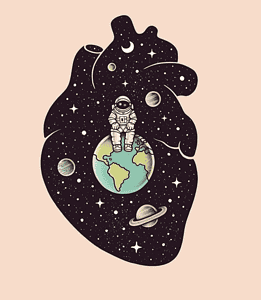 Astronaut Heart Wall Art